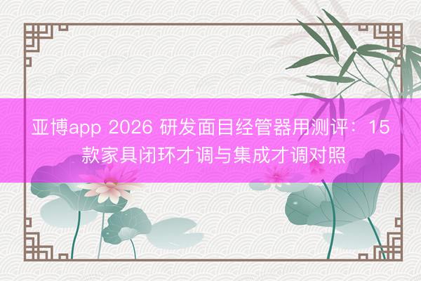 亚博app 2026 研发面目经管器用测评：15 款家具闭环才调与集成才调对照